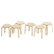 ECR4Kids Bentwood Stackable Stools Classroom Furniture Natural 6-Piece