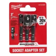 1/4" DR. Milwaukee Socket Adapter Set MLW48-32-5033 Brand New!