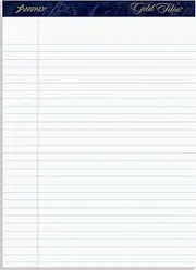 Ampad Gold Fibre Writing Pads, 8-1/2" x 11-3/4", Legal Rule, White Paper, 50 Sheets, 4 Pack (20-031R)
