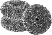 YOBOKO Handheld Kitchen Dish Cleaning Stainless Steel Scrubbers Metal Scouring Pads Steel Wool Pads Heavy Duty Cleaning Kitchen Stainless Steel Cutlery Brush Pot Brush Cleaner (Steel Brusher)