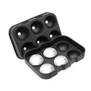 Large 6 Balls Ice Cube Tray Easy-Release Silicone Large Ice Moulds with Removeable Lids