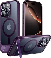 ELEPIK Stronger Magnetic for iPhone 13 Pro Case with Flush Stand [Compatible with MagSafe] [10 FT Military Grade Drop Tested] Slim Matte Silicone iPhone 13 Pro Phone Case, Purple