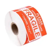 9 Rolls ; 500 Labels Per Roll 2x3 Pre-Printed FRAGILE HANDLE WITH CARE Labels
