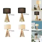 Simple Bedside Table Lamps E27 with Fabric Shade Modern Art for Living Room