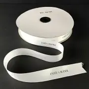 Authentic Estee Lauder White Satin Wrapping Gift Ribbon 7/8" Wide 100 Yd Spool