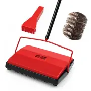 Carpet Floor Sweeper Manual with Horsehair, Non Electric Quite Rug Roller Bru...