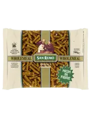 San Remo Pasta Spirals Wholemeal No 131 500 Gr Packet