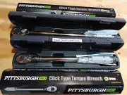 Pittsburg Pro Set of Two, 3/8 1/2 Drive Click Type Torque Wrench Snap Socket