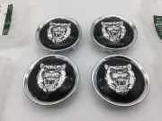 NEW GENUINE JAGUAR BLACK / SILVER ALLOY WHEEL CENTRE CAP BADGES NEW MXD6249CA
