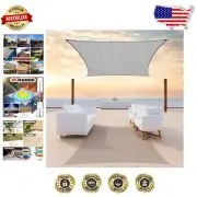 190 GSM Grey Sun Shade Sail 7' x 8' - Waterproof & UV Resistant