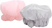 AUTSUPPL 2pcs Waterproof Shower Cap Adult Shower Cap Bath Hair Hat Waterproof Spa Cap Waterproof Shower Hat Long Thick Hair Bath Cap Shower Hair Cap Reusable Bathing Shower Caps Polyester