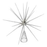 RETRO STARBURST CHRISTMAS TREE TOPPER / SILVER GLITTER STAR / 1960'S INSPIRED!