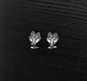 Silver Plated Bronze Wolf Face Cufflinks Wolf Head Cuff links 307