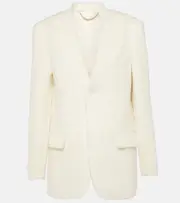 [Victoria Beckham] Victoria Beckham Alpaca wool-blend blazer AU 12 neutrals