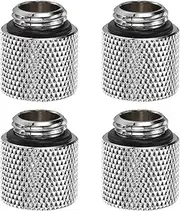 4pcs Water Cooling Adapter G1/4" Thread Male to Female 0.59" Column Length Mini Compression Fitting Copper Extender Fitting with O-Ring for Computer PC Water Cooled System, Silver