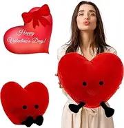 Cute Red Heart Stuffed Plush, Valentine's Day Red Heart Pillow Plushies Toy, Soft Love Figure Plush Pillow Stuffed Dolls Cushion for Men and Women Birthday Wedding Lovers Gifts