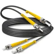 Yunsufiberpro 3ft / 1m Armored OD-5mm OS2 ST to ST Single Mode Fiber Cable,