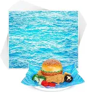 FYSUIMU 150 Sheet Ocean Wave Wax Paper Blue Water Ripple Deli Paper Sea Wave Wrapping Tissue Basket Liners for Summer Pool Beach Birthday Baby Shower Supplies