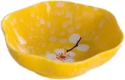 Porcelain Bowls,Ceramic Bowl,Cereal Bowl,Dessert Bowls,Ramen Bowl,Soup Bowl,2PCS Japanese Style Plum Blossom Chafing Dish Soy Sauce Dish Dipping Bowls-Yellow