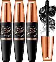 Cordialk Waterproof Silk Fibre Thick Lengthening Mascara, Upgraded 4d Silk Fiber Lash Mascara, Lengthening and Thick Ma-scara, Volume Smudge-Proof Dirt-Resistant, 24 Hours Durable (3pcs)