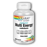 Solaray Twice Daily Multi Energy Iron-Free, 120 Caps (Pack of 1)
