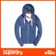 【SuperDry】ORANGE LABEL ZIP HOODIE 連帽拉鏈外套 藍海砂礫色