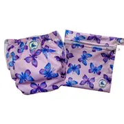 Reusable Swim Nappy & Mini Wet Bag Combo ~ Butterflies