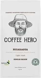 Coffee Hero Nicaragua - Light Roast Single Origin Beans - Cupping Notes of Pineapple, Cocoa and Blueberry - Limited Edition El Peñón, Espresso, Pour-Over, Plunger - 250 Grams Whole Beans