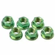 6x Green M10 x 1.25 Titanium Rear Sprocket Nuts for Kawasaki Vulcan 650 S