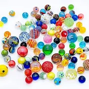 Miutrue 100 Assorted Marbles Bulk Cheap for Kids Ages 4-8-12 Play Physical Therapy Glow in The Dark Glass (LZH100MARBLES)
