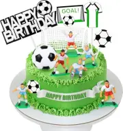 14 PCS Soccer Cake Topper Decorations 2.3Inch Soccer Ball Model Soccer Player
