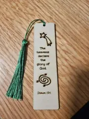 Bookmark-Wooden Laser Engraved -Bible Verse Psalms 19:1