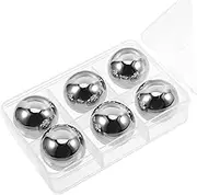 6 Piece Whiskey Stones Set Reusable 304 Stainless Steel Ice Balls Chilling Drink Stones