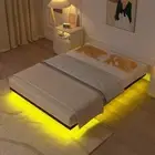 Floating Bed Frame with LED Lights, Metal Platform Bed Frame with Heavy D