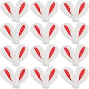 20Pcs Mini Bunny Ears Plush Rabbit Ear Hairpins Bunny Ear Hair Clips Bunny Ear Hair Accessories for DIY Crafts (Red)