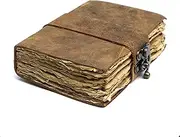 NomadCraftsCo. Vintage Leather Journal - Lock Closure, Book of Shadows Journal, Grimoire Journal, Witch Journal, Vintage Journal 240 pages Antique Deckle Edge Paper