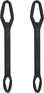 2Pcs 8-22mm Universal Wrench Set, Double Ended Self Tightening Adjustable Multifunctional Hand Tool Set for Mechanic Disassembly, Woodworking (F Black)