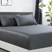 400 thread count bamboo cotton 1 fitted sheet with 2 pillowcases mega king charcoal