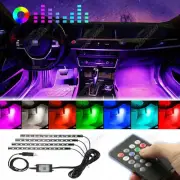 4x 9LED RGB Car Interior Atmosphere Footwell Strip Light USB Charger Decor Lamp