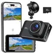 Wireless Car Dash Cam Front - 1080P FHD 170° Wide Angle Dash Camera with Supe...
