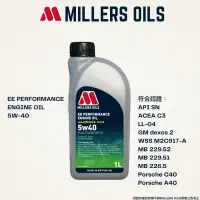 在飛比找蝦皮購物優惠-Millers Oils  米勒 EE Performanc