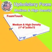 High and Medium Density #FoamTouch Upholstery Foam size (1-6)" X 30" X 72"