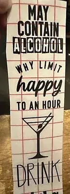 Set Of Vinyl Decals Decoration for Bartesian Cocktail Glass Spirit Happy Hour
