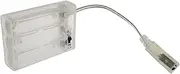 DGZZI Battery Case USB Female Socket 3 AA Clear Battery Box Holder with ON-Off Switch