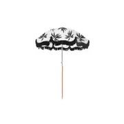 Good Vibes Luxe Beach Umbrella Uv50 w/Tassles Wood Pole Havana Print 200x200cm