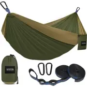 Heavy Duty 120 in. Portable Hammock Bed Hammock in Olive and Dark Khaki