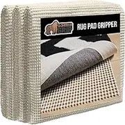 GORILLA GRIP Extra Strong Rug Pad Gripper, 8x10 FT, Grips Keep Area Rugs Safe and in Place, Thick, Slip and Skid Resistant Pads for Hard Floors, Under Carpet Mat Cushion and Hardwood Floor Protection