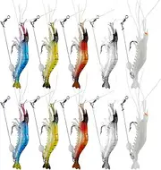 WANBY Artificial Silicone Soft Bait Set Luminous Swimbait Shrimp Fishing Lure with Hooks Fishing Tackle Freshwater/Saltwater