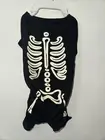 Skeleton Dog Dress Up Shirt Size Medium Pet Costume Black Glow In The Dark