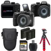 Kodak PIXPRO AZ425 Digital Camera (Black) +Extra Battery +Tripod +Case-128GB Kit